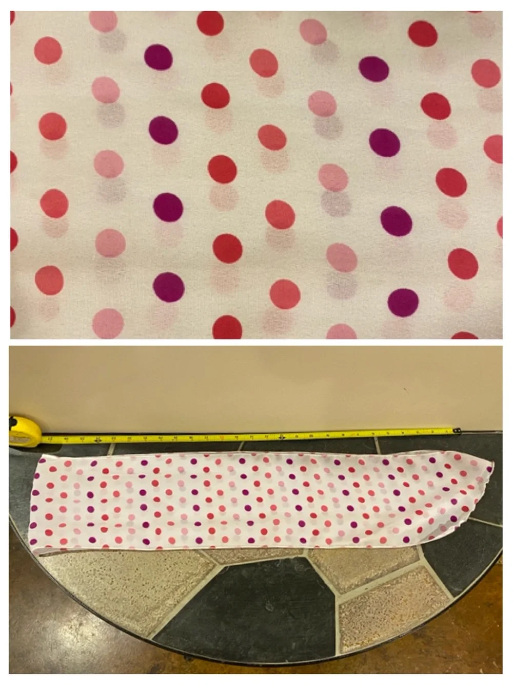 Polka Dot Sheer Oblong Scarf Pink Purple White 6.5x59